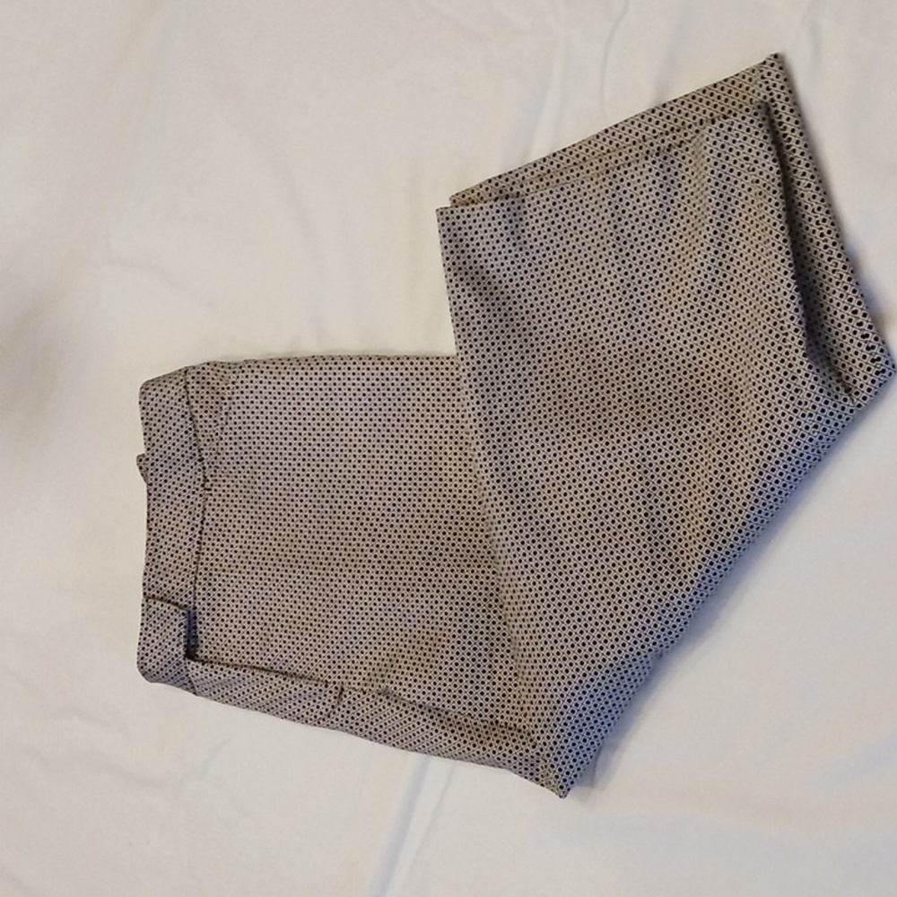 East 5th Black and White Geometric Print Wide Leg Cropped Pants 14